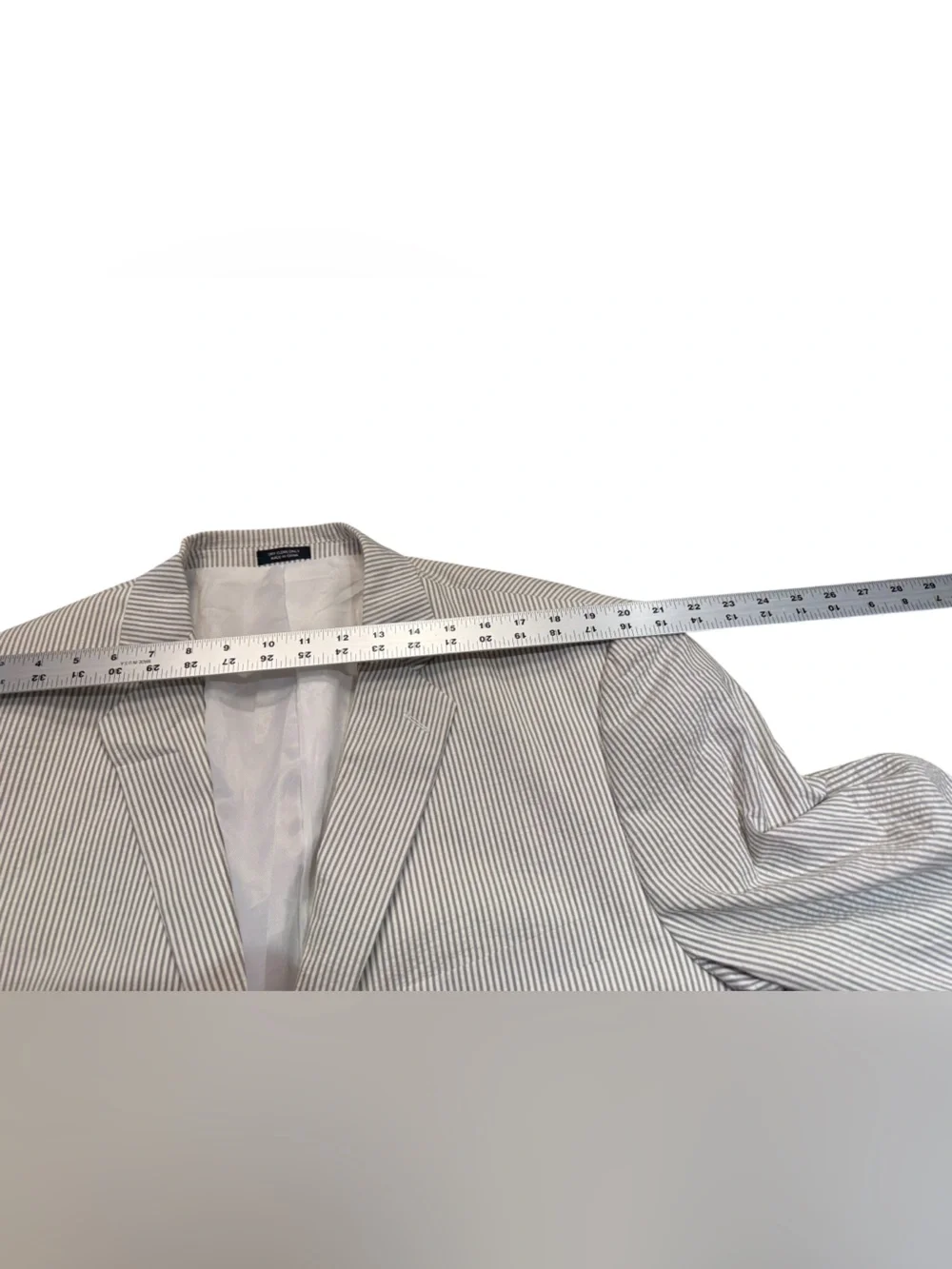 Saddlebred Men's 48R Gray Seersucker Blazer - Classic Striped Summer Suit Jacket
